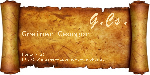 Greiner Csongor névjegykártya